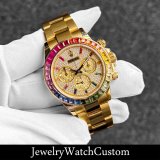 ロレックスデイトナアフターダイヤ レインボーベゼル 文字盤 製作オーダー完成！