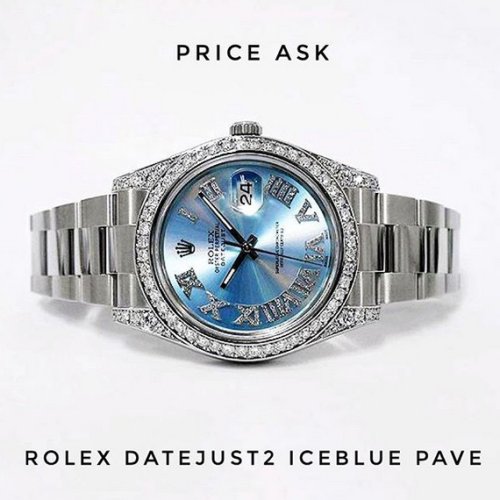 ROLEXデイトジャスト2 アイスブルー パヴェダイヤ入荷