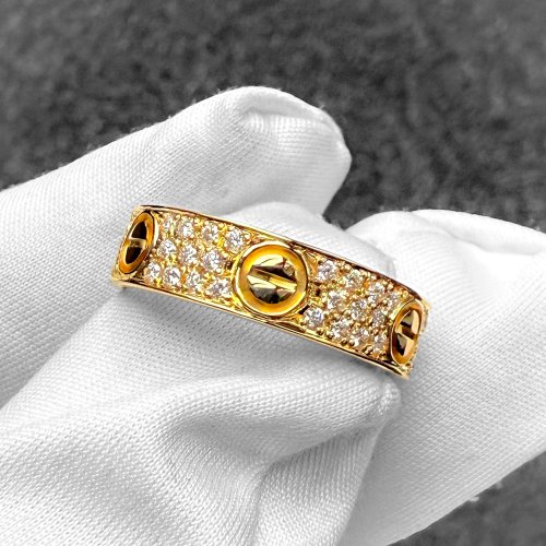 カルティエ ラブリング アフターダイヤ 18KYG パヴェダイヤモンド カスタム