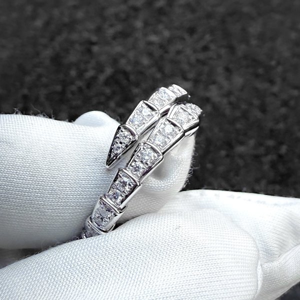 画像5: BVLGARI ブルガリ 18KWG セルペンティ ヴァイパー リング アフターダイヤ
