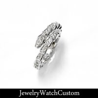 BVLGARI ブルガリ 18KWG セルペンティ ヴァイパー リング アフターダイヤ