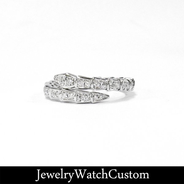 画像2: BVLGARI ブルガリ 18KWG セルペンティ ヴァイパー リング アフターダイヤ