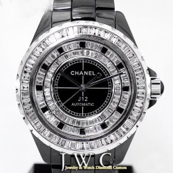 シャネルＪ１２ フルバケットダイヤモンド 　ベゼル・文字盤