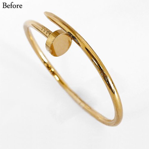 CARTIER カルティエ ジュストアンクルブレスレットPG ハーフダイヤ アフターダイヤ加工完成しました!