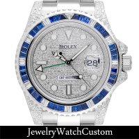 ROLEX GMTマスターII ダイヤ・サファイアベゼル 文字盤 アフターダイヤ