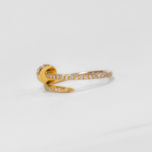 画像3: 【純正BOX】CARTIER カルティエ ジュストアンクル リング SM セミパヴェダイヤモンド YG 13号