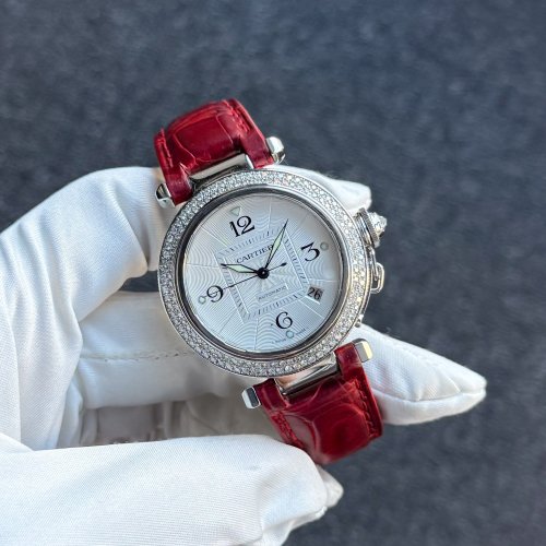 Cartier カルティエ パシャ 35mm アフターダイヤベゼル 完成しました！