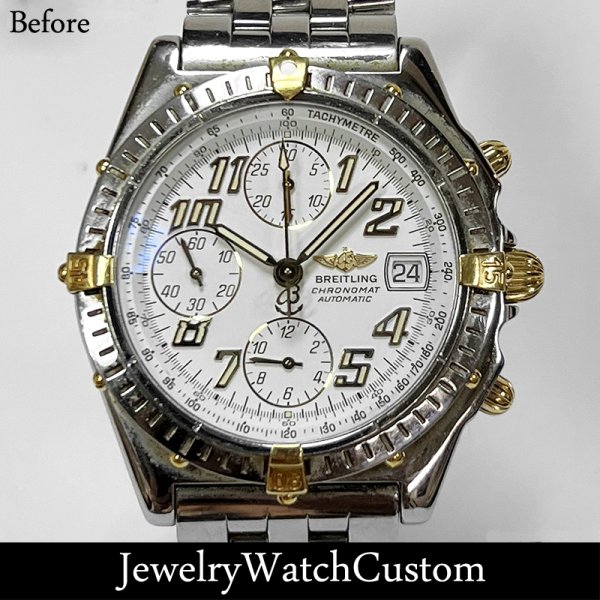 画像4: BREITLING クロノマット ビコロ B13050 アフターダイヤ パヴェ