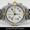 画像2: BREITLING クロノマット ビコロ B13050 アフターダイヤ パヴェ (2)