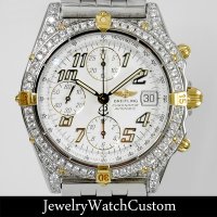 BREITLING クロノマット ビコロ B13050 アフターダイヤ パヴェ