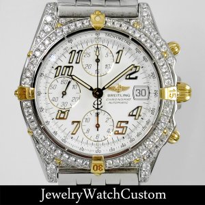 BREITLING クロノマット ビコロ B13050 アフターダイヤ パヴェ