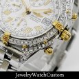 画像3: BREITLING クロノマット ビコロ B13050 アフターダイヤ パヴェ (3)