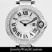 CARTIER バロンブルー 28mm アフターダイヤベゼル