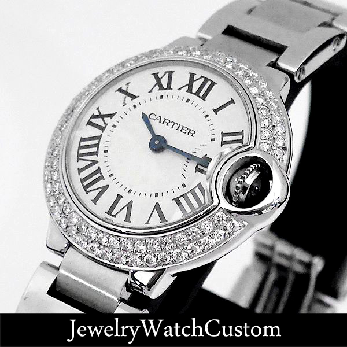 画像2: CARTIER バロンブルー 28mm アフターダイヤベゼル