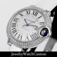 画像2: CARTIER バロンブルー 28mm　レザー アフターダイヤベゼル (2)