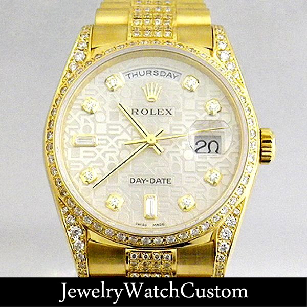 画像1: ROLEX デイデイト YG アフターダイヤ パヴェ