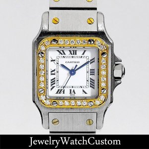 CARTIER サントスガルベ SM YG アフターダイヤ