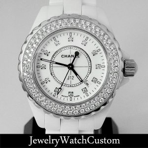 CHANEL J12 33mm 12Pダイヤ H1629 アフターダイヤベゼル