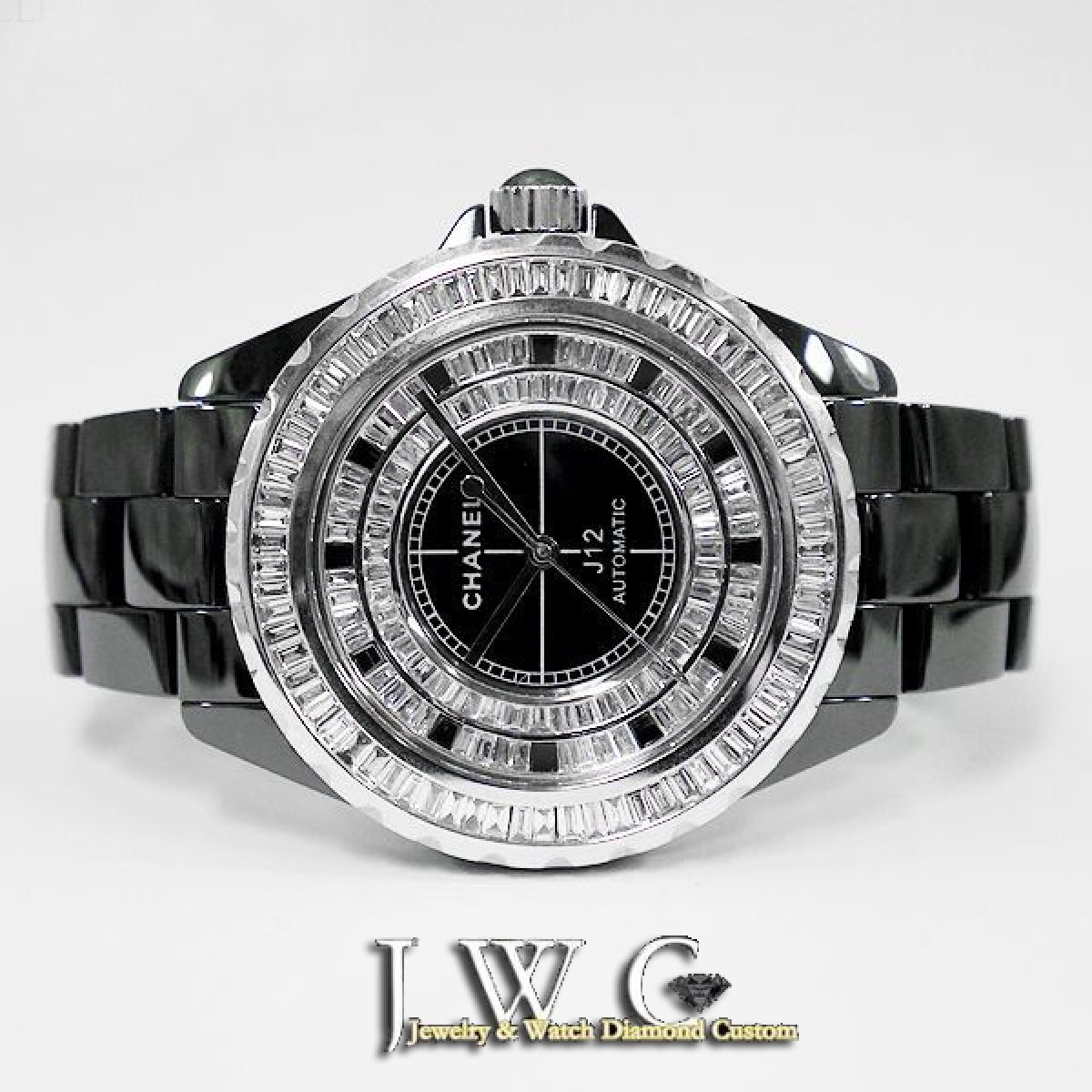 画像2: H2027仕様：シャネルＪ１２ フルバケットダイヤモンド 　ベゼル・文字盤
