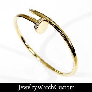 CARTIER ジュスト アン クル ブレスレット YG アフターハーフダイヤ