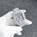 CARTIER カルティエ サントス LM フル アフターダイヤ パヴェ文字盤 ブレスレット加工 完成致しました！
