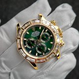 ROLEX デイトナ 116528 バゲットダイヤベゼル＋グリーン文字盤製作 完成致しました！