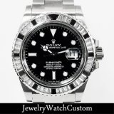 ROLEX サブマリーナ バゲット×ブラックダイヤ ベゼル 製作 取付 完了致しました☆