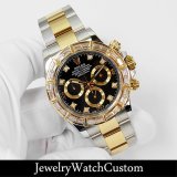 ROLEX デイトナ SS×YGコンビ バゲットダイヤベゼル アフターダイヤ 完成致しました！