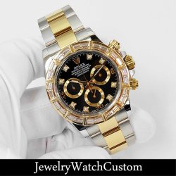 ROLEX デイトナ SS×YGコンビ バゲットダイヤベゼル アフターダイヤ 完成致しました！