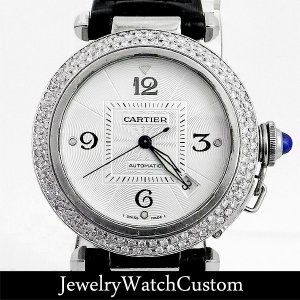 CARTIER パシャ 38mm アフターダイヤベゼル