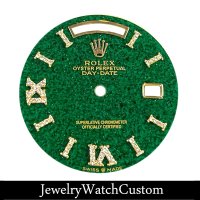 ロレックス デイデイト 36 18238(Cal.3155)用 グリーンアベンチュリン パヴェダイヤ ローマ 文字盤