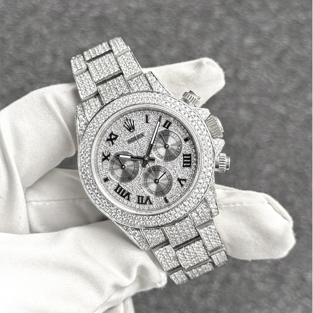 画像1: ROLEX ロレックス アフターダイヤ デイトナ Ref.16520 全面フルダイヤ