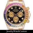 画像1: ROLEX デイトナ8P K18YG レインボーベゼル アフターダイヤ (1)