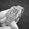 画像2: 【新品】Cartier サントス ドゥ カルティエ LM フルダイヤ / アイスドアウトウォッチ (2)