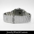 画像4: 【新品】Cartier サントス ドゥ カルティエ LM フルダイヤ / アイスドアウトウォッチ (4)