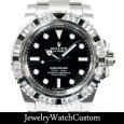 画像1: ROLEX ロレックス サブマリーナ ノンデイト バゲットダイヤベゼル アフターダイヤ (1)