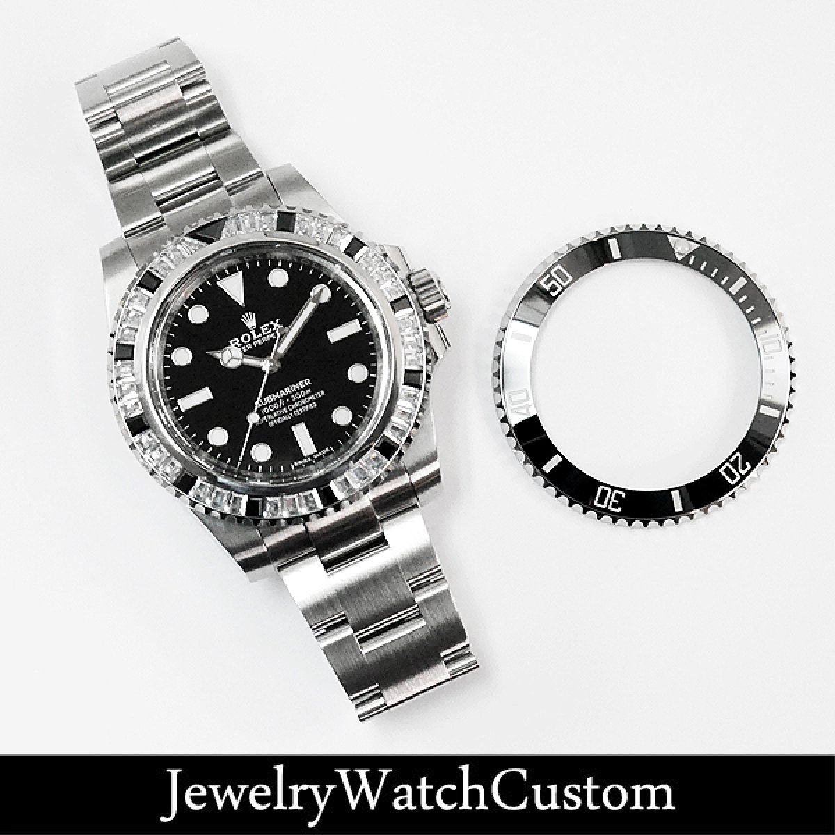 画像4: ROLEX ロレックス サブマリーナ ノンデイト バゲットダイヤベゼル アフターダイヤ