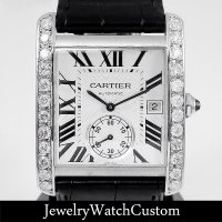 CARTIER タンクMC 白文字盤 アフターダイヤ