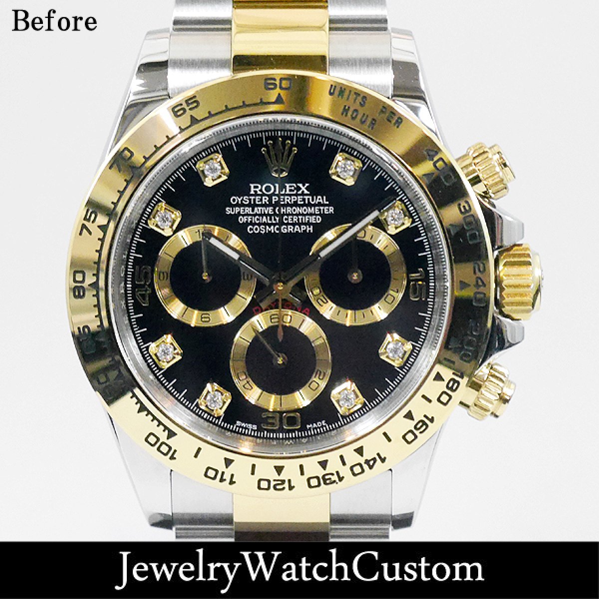 画像4: ROLEX ロレックス デイトナ SS x YGコンビ バゲットダイヤベゼル アフターダイヤ