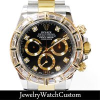 ROLEX ロレックス デイトナ SS x YGコンビ バゲットダイヤベゼル アフターダイヤ